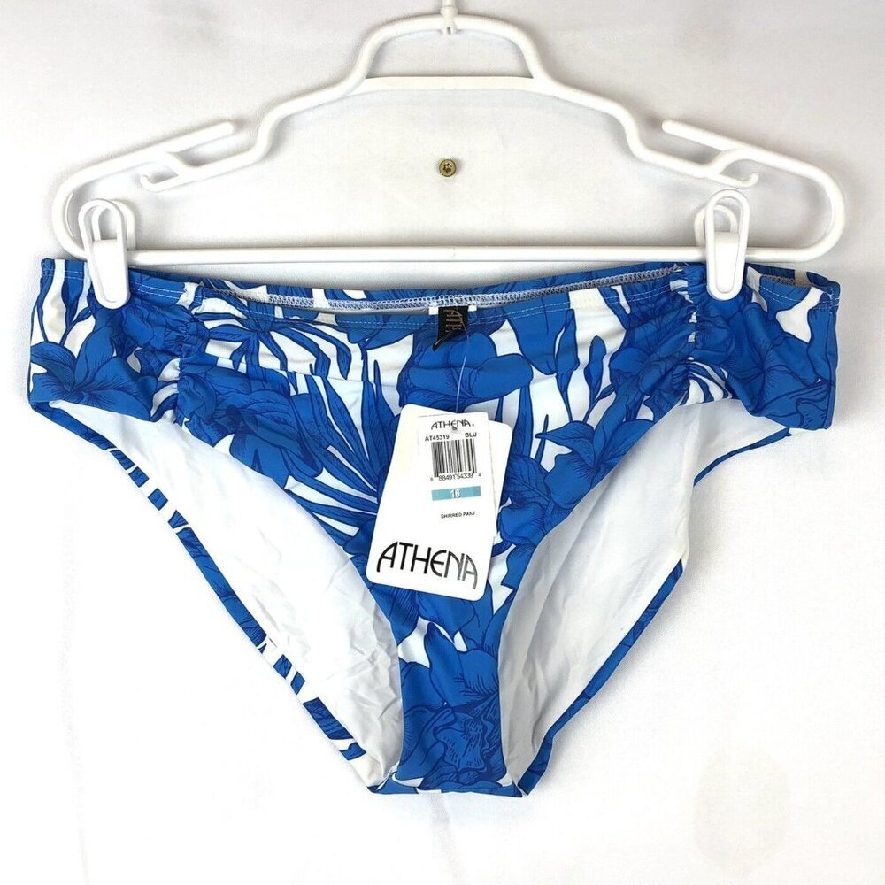 Athena Women’s Hipster Blue Floral Bikini Bottom Size 16
